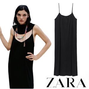 ZARA | Black | STRAPPY RIB DRESS